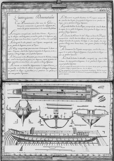 Costruzione di una galea, quattordicesima dimostrazione, tavola 15, illustrazione da 